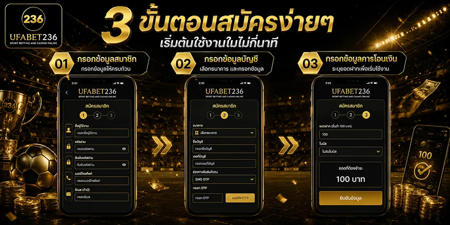 ขั้นตอนการสมัคร แทงบอลออนไลน์ UFAET